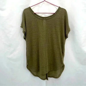 Lane Bryant Women's Top 14/16 Green Sleeveless Hi Low Tunic NWT